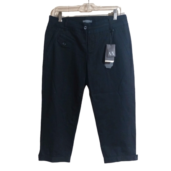 Armani Exchange Black Capri Pants Women's size 6 - Picture 1 of 11